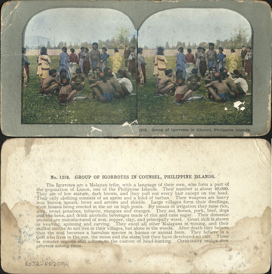 Group of Igorrotes [Igorots] in Council, Philippine Islands.